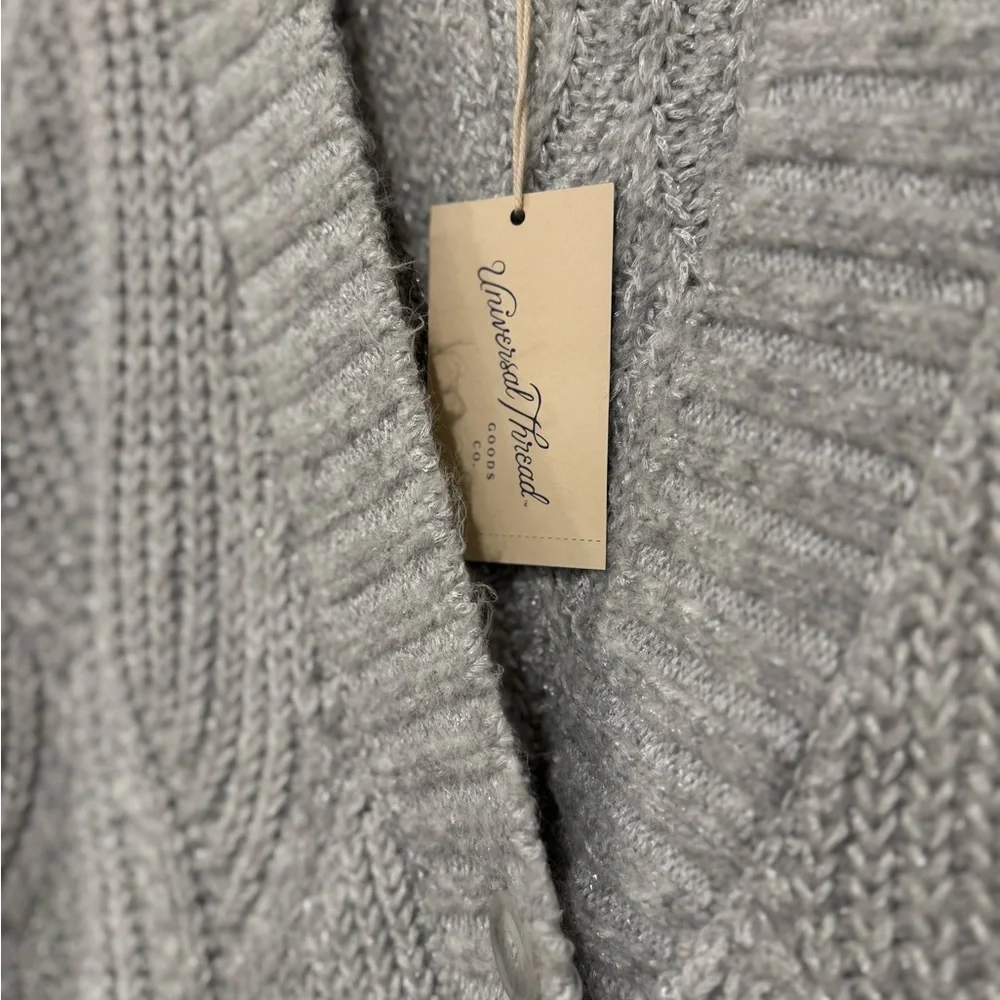 Universal Thread Silver Chunky Knit Cardigan - Picture 3 of 5